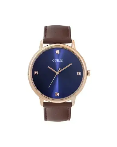 [GW0009G2] Guess Men Brown Analog Leather Strap Watch GW0009G2
