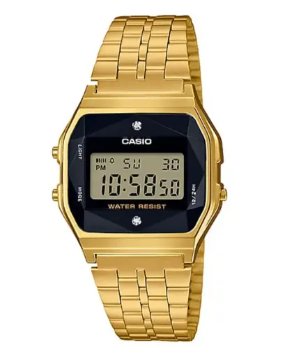 [A159WGED-1] CASIO VINTAGE BLACK DIGITAL WATCH  A159WGED-1