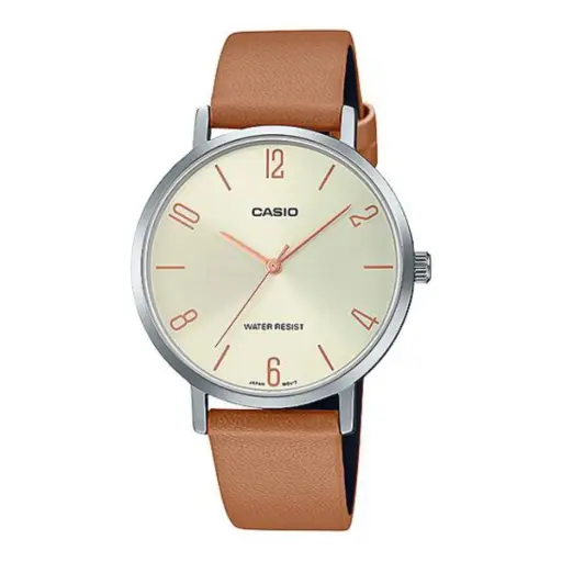 [LTP-VT01L-5B] CASIO BROWN LEATHER WATCH (W)  LTP-VT01L-5B