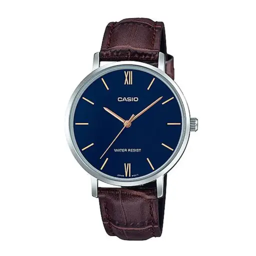 [LTP-VT01L-2BU] CASIO BROWN LEATHER WATCH  LTP-VT01L-2BU