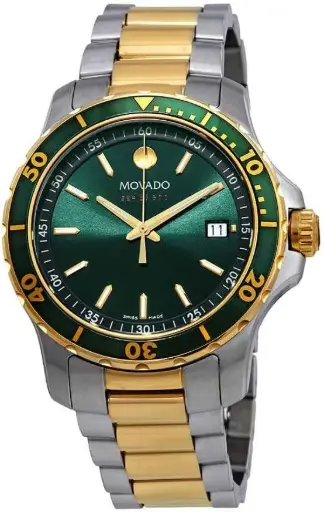 [2600147] Movado Green Dial Watch For Men 42mm 2600147