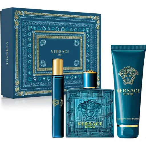 Versace Eros Men's Eau de Toilette Set (100ml Perfume + 10ml Bag Sample + 150ml Shower Gel)