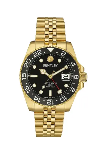 [BL2335] BENTLEY Gold tone stainless steel with Black ceramic bezel WATCH BL2335