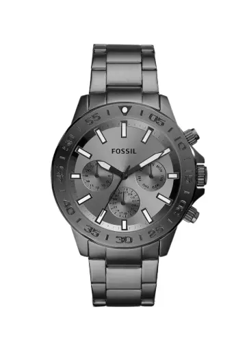 [BQ2491] FOSSIL Bannon Multifunction Smoke Stainless Steel Men's Watch BQ2491