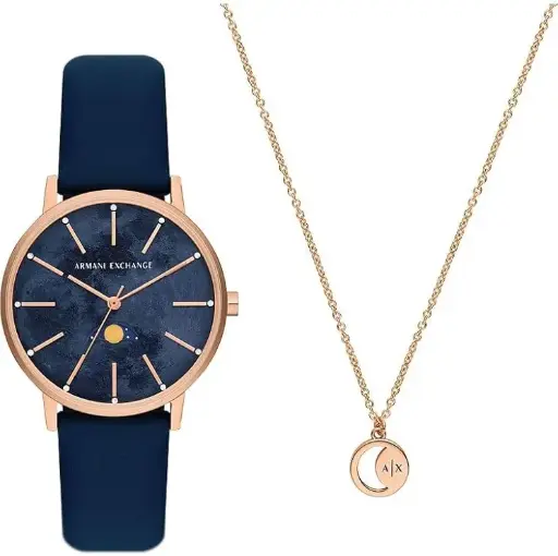 [AR001] ARMANI EXCHANGE Quartz Multifunctional Movement Leather Strap AR001