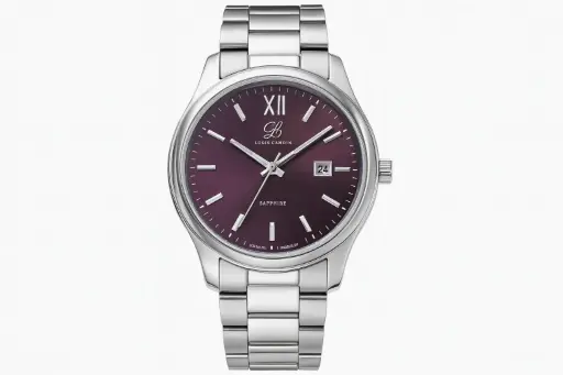 [1845G] LOUIS CARDIN Purple Dial Analog Watch 1845G