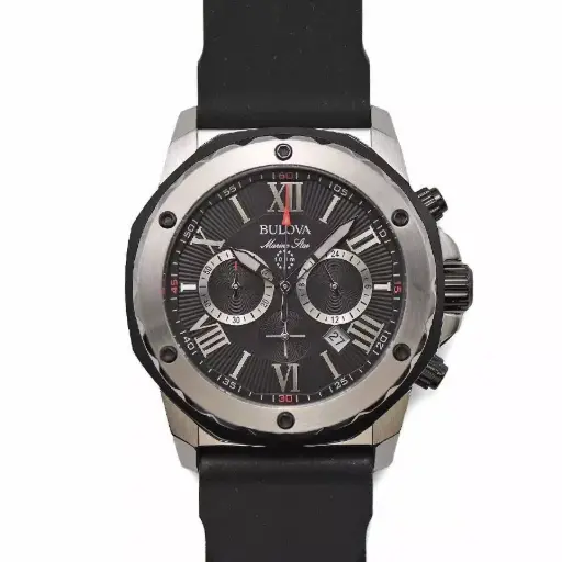 [98B127] Bulova  Black Dial Chronograph Stainless Steel Watch 98B127