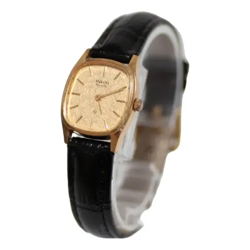 [57442252] RADO VINTAGE WOMAN BLACK LATHER WATCH 57442252