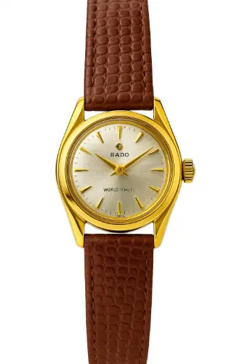 [733] RADO VINTAGE WOMAN LATHER WATCH 733