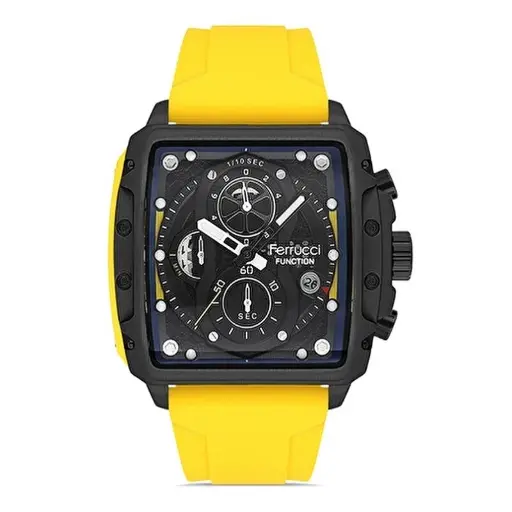 [FCF 23001 03] FERRUCCI YELLWO RUBBER STRAP WATCH FCF 23001 03