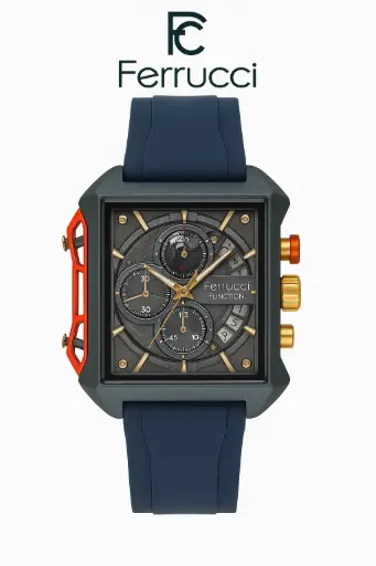 [FCF 23002] ساعة فيروتشي بسوار مطاطي أزرق FCF 23002