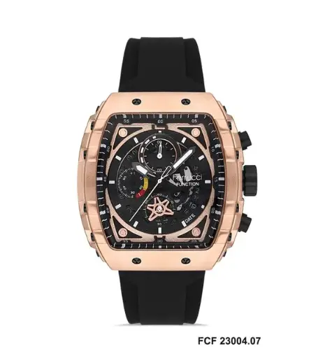 [FCF 23004 07] FERRUCCI BLACK RUBBER STRAP WATCH FCF 23004 07