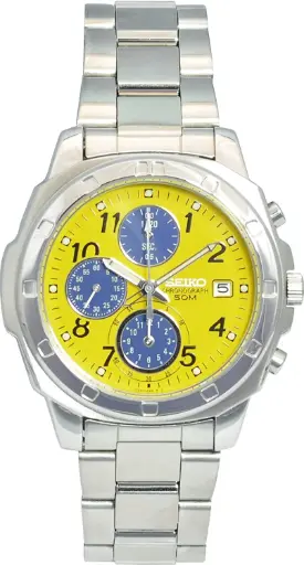 [SND409P] SEIKO YELLOW CHRONOGRAPH MAN'S WATCH SND409P