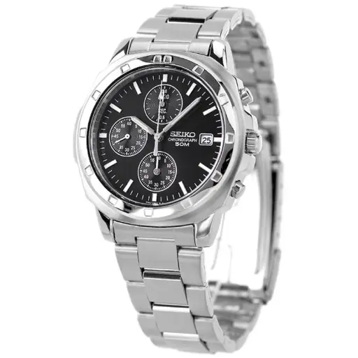 [SND191P] SEIKO BLACK DIAL CHRONOGRAPH MAN'S WATCH SND191P