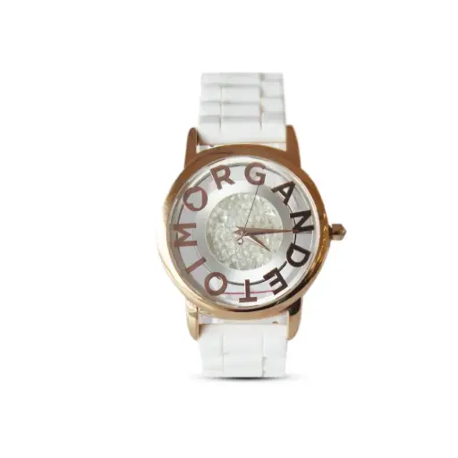 [M1253A] Morgan Silicon Strap White Watch M1253A