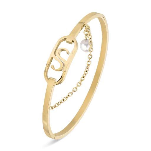 [B74 3P] SAINT HONORE OVAL LOGO BANGLE WOMAN B74 3P