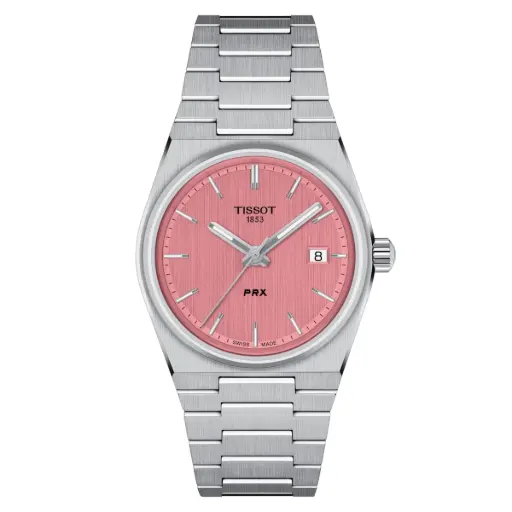 [T1372101133100] Tissot T-Classic PRX 35mm Quartz Pink Dial Watch T1372101133100