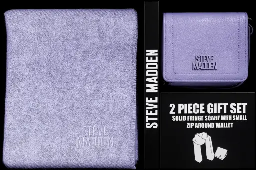 [SMG1800] Steve Madden soft scarf and a stylish lavender zip-around wallet