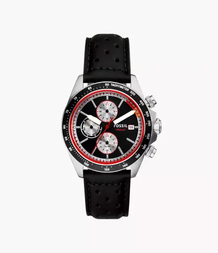[BQ2888] FOSSIL Autocross Multifunction Black Leather Watch-BQ2888