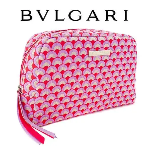 [BVL001] BVLGARI luxury pouch with a chic pink patterned design  