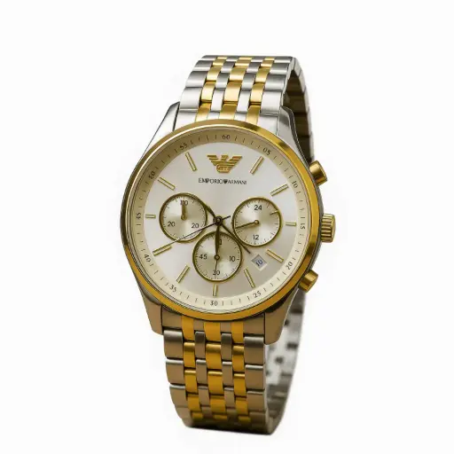 [AR11603] Emporio Armani Men’s Quartz Two-tone  Champagne Watch AR11603