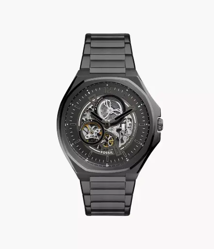 [BQ2621] Fossil Evanston Automatic Black Stainless Steel Watch BQ2621