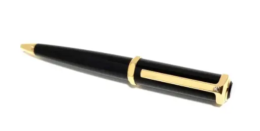 Cartier luxury black ballpoint pen with elegant gold trims