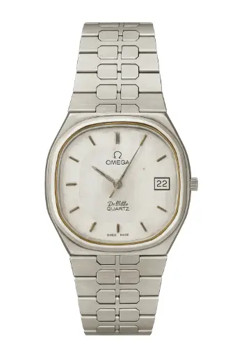 OMEGA De Ville Quartz in full silver design with a minimalist dial