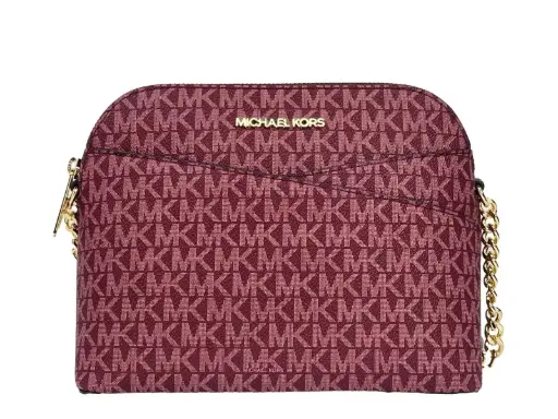Michael Kors  Medium Signature Logo Dome Crossbody Bag (Oxblood) 