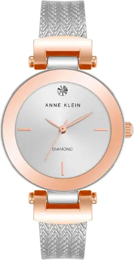 [AK5077SVRT] Anne Klein Women's Genuine Diamond Dial Bangle Watch 