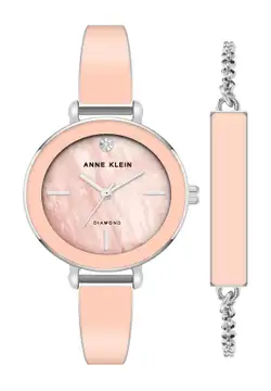 [AK3621PKST] ANNE KLEIN Women’s Watch – Soft Pink Dial & Matching Strap