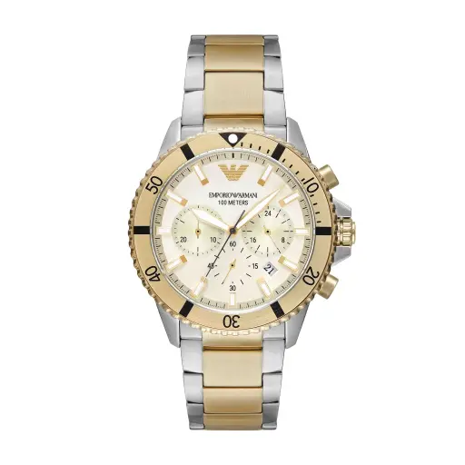 [AR11606] Emporio Armani Two Tone Chronograph Watch AR11606