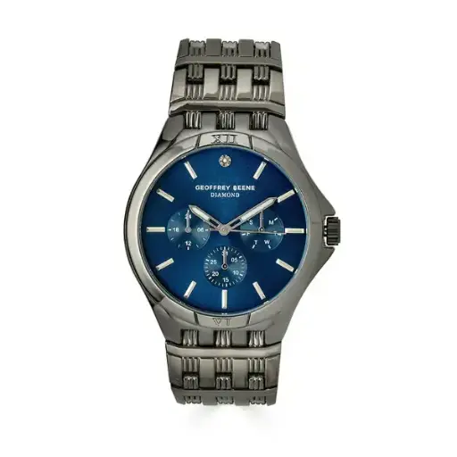 [GBA0014GU] Geoffrey Beene® Gunmetal-Tone Diamond Dial Watch 