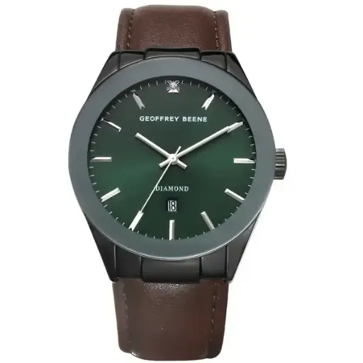 [GBA0029GU] Geoffrey Beene® Gunmetal-Tone Diamond Dial Watch