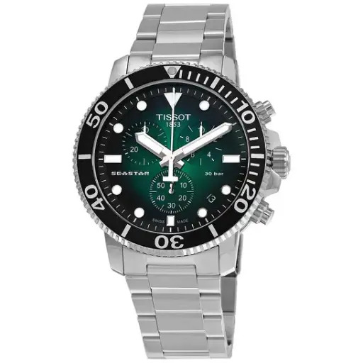 [T120.417.11.091.01] Tissot  Seastar Chronograph Quartz Green Dial Men's Watch 