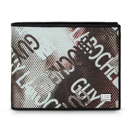 [GLLGW0000101] Guy Laroche Adam Gents Brown Canvas Leather Wallet