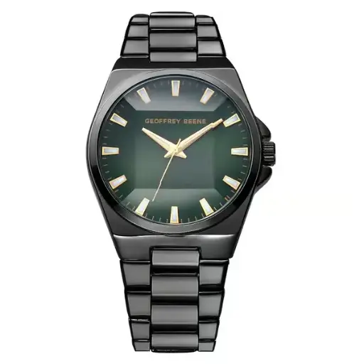 Geoffrey Beene® Faceted Glass Bracelet Watch