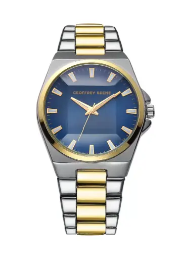 Geoffrey Beene® 41 Millimeter Faceted Glass Dial Watch