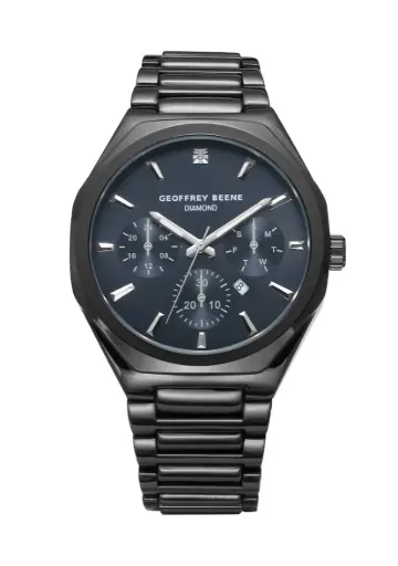 [GBA0034GU] Geoffrey Beene® Gunmetal-Tone Diamond Dial Watch  