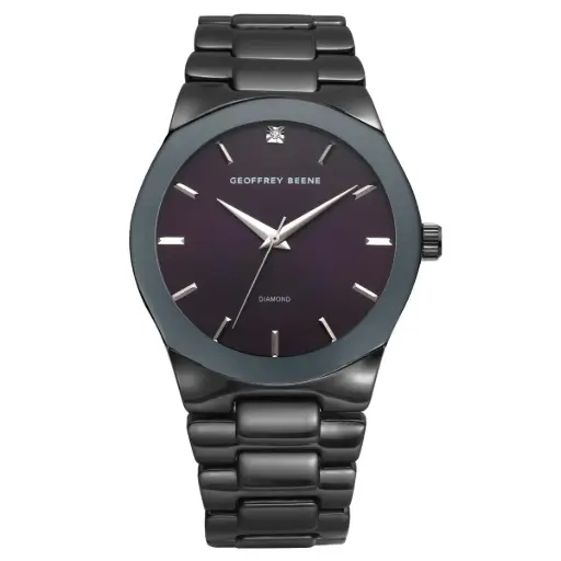 [GBA0005GUAU] Geoffrey Beene® Gunmetal-Tone Diamond Dial Watch   