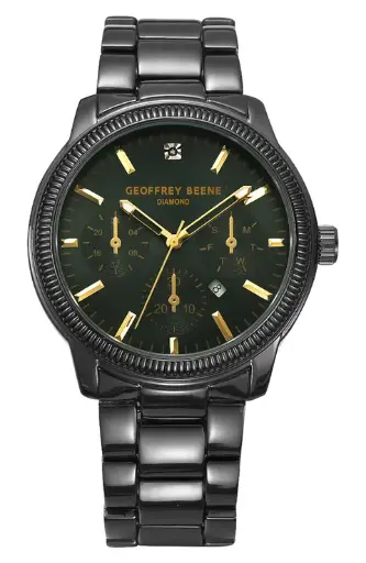 [GBA0042GU] Geoffrey Beene® Gunmetal-Tone Diamond Dial Watch             