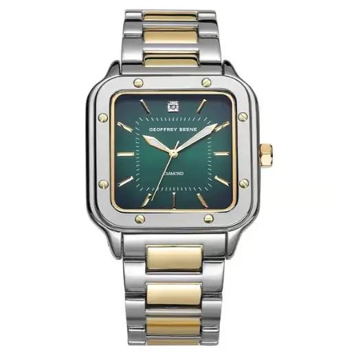 [GBA0047TTG] Geoffrey Beene® Gunmetal-Tone Diamond Dial Watch              