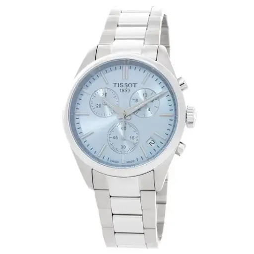 [T1504171135100] Tissot PR 100 Chronograph Quartz Ice Blue Dial Men's Watch