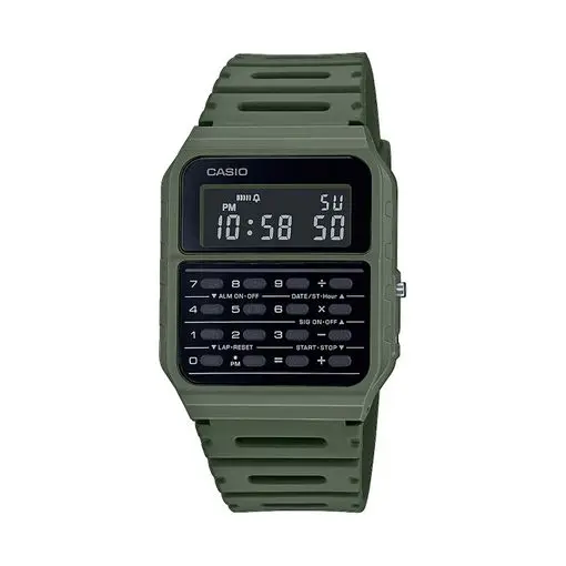 [CA-53WF-3BDF] Casio Glu Watch Calculator Green Case Black Panel Cover Green Resin Watch