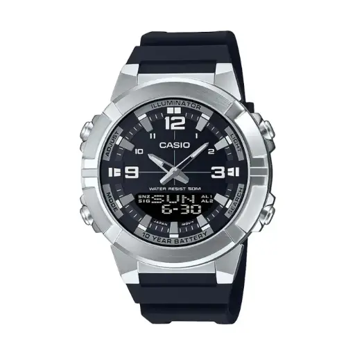 [AMW-870-1A] Casio Analog Black Resin Band Watch