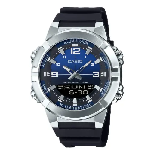 [AMW-870A-2AV] Casio Analog Digital Combination Resin Strap Blue Dial Quartz Watch