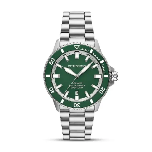 [AR60088] Emporio Armani Sea Explorer Automatic Green Dial Watch 